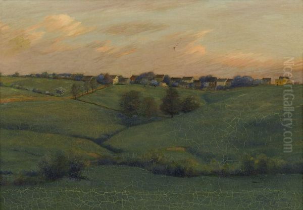 Jennerstown Pennsylvania - Spring Evening Oil Painting by William Anderson Coffin