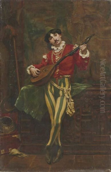 The Mandolin Player Oil Painting by William Anderson Coffin