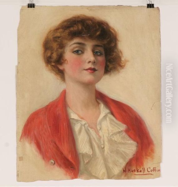 Cover-girl In Red Sweater Oil Painting by William Haskell Coffin