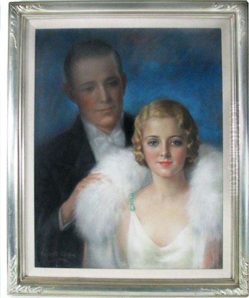 Portrait Of An Art Deco Man And Woman In Evening Dress Oil Painting by William Haskell Coffin