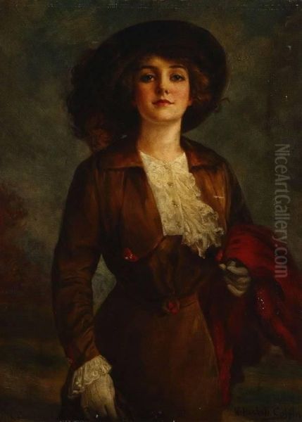 Holding A Red Coat Oil Painting by William Haskell Coffin