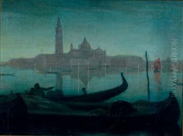 Venice At Night Oil Painting by William Haskell Coffin