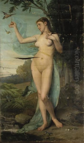 Femme Nue Dans Un Paysage Oil Painting by Remy Cogghe