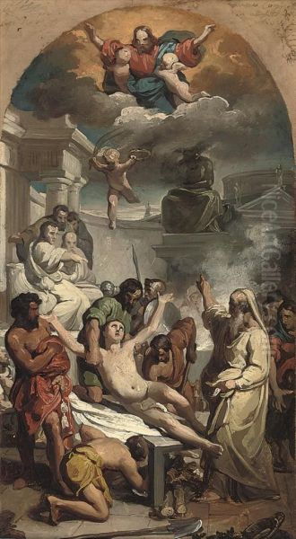 The Martyrdom Of Saint Lawrence: A Bozzetto by Francesco Coghetti