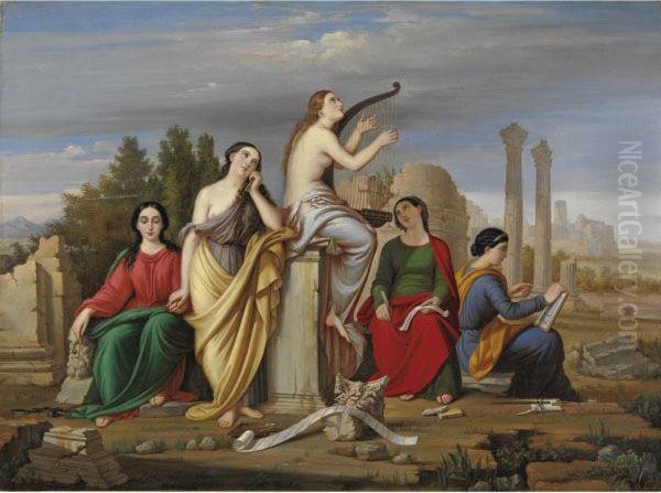 Allegoria Delle Arti Oil Painting by Francesco Cogorno