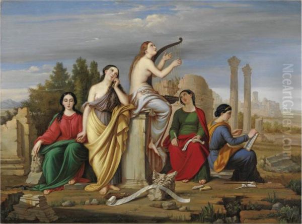 Allegoria Delle Arti Oil Painting by Francesco Cogorno