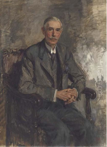 Portrait Of Alfred Pitman Esq., Seated Three-quarter-length, In A Grey Suit by Isaac Michael Cohen