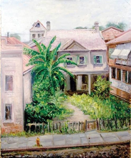 House On Chalmers Street Oil Painting by Isabel M. Cohen