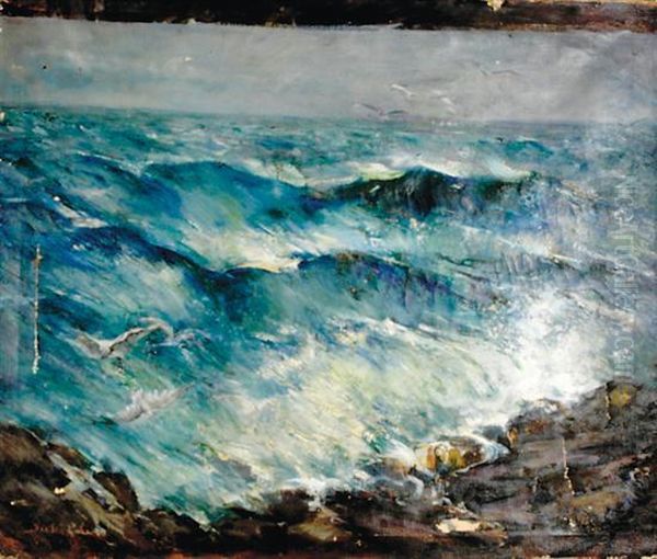 Marine Scene Oil Painting by Isabel M. Cohen