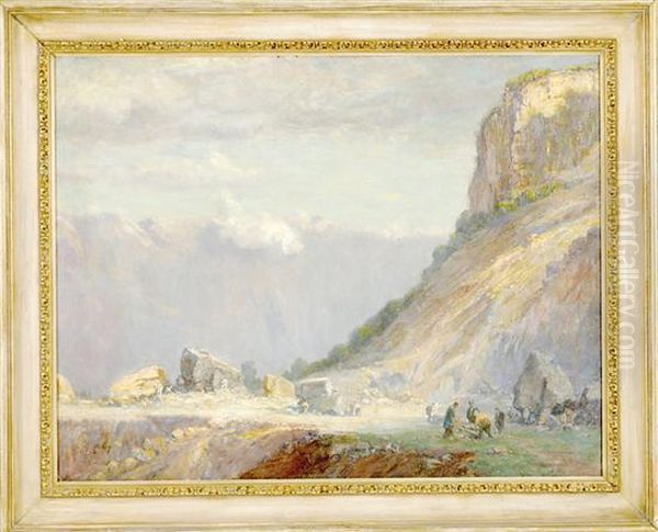 A Quarry On The Lake Of Geneva Oil Painting by Lewis Cohen