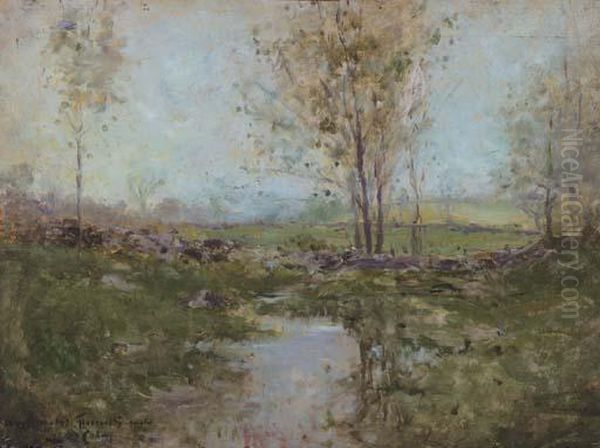 Autumn Landscape With A Stream Oil Painting by Lewis Cohen