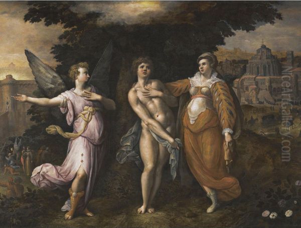 An Allegory Of Religious Life Oil Painting by Gillis Coignet