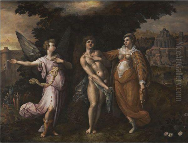 Allegory Of The Religious Life Oil Painting by Gillis Coignet