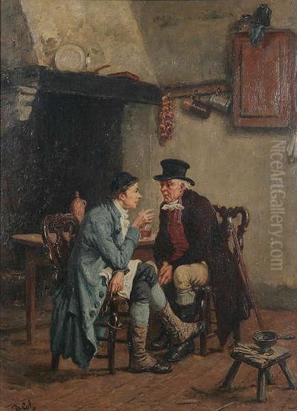 Het Gesprek Oil Painting by Jan David Col