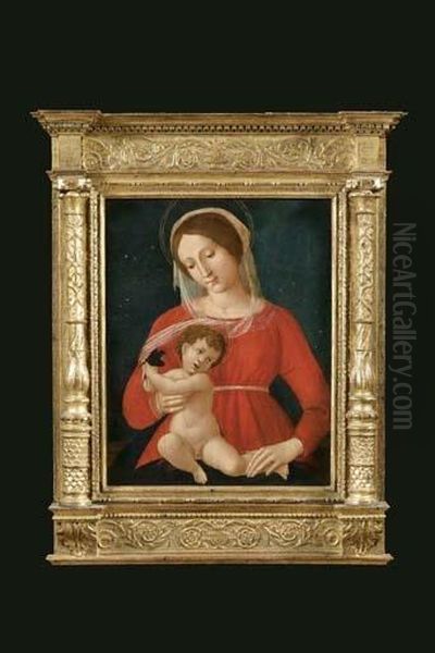 Madonna Col Bambino Oil Painting by Dell'Amatrice Cola