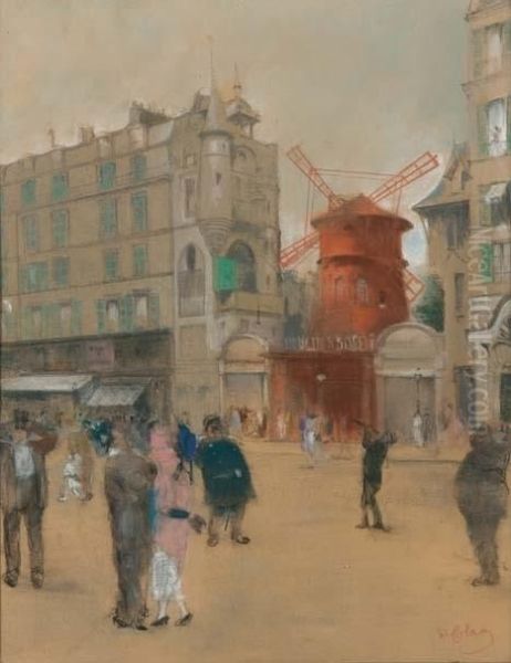 Moulin Rouge, (1914) Oil Painting by Domenico Colao