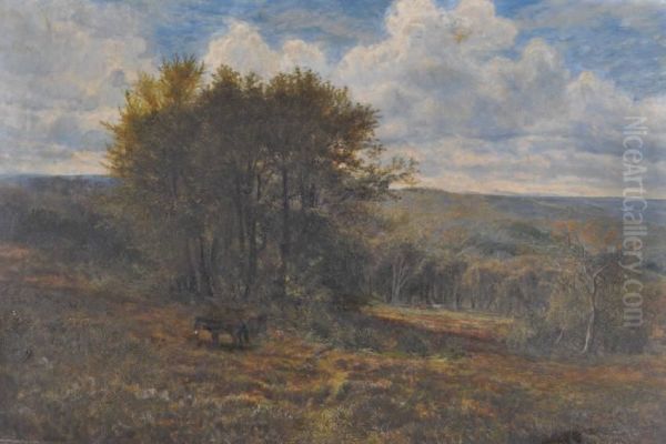 Ponies In The New Forest Oil Painting by Alfred Benjamin Cole