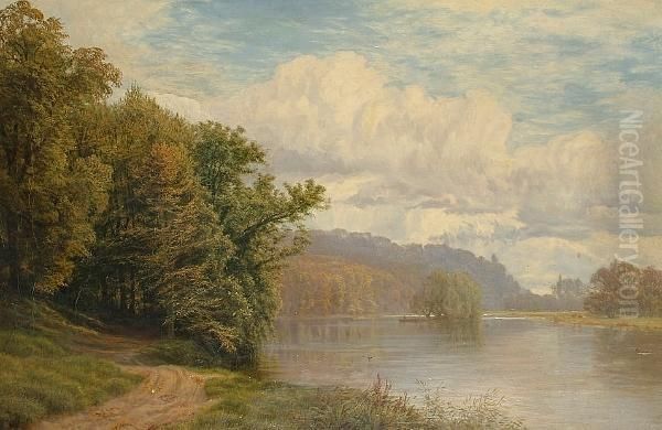 Cliveden Ferry On Thames Oil Painting by Alfred Benjamin Cole