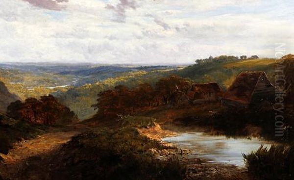 Extensive South Country Landscape Oil Painting by George Vicat Cole