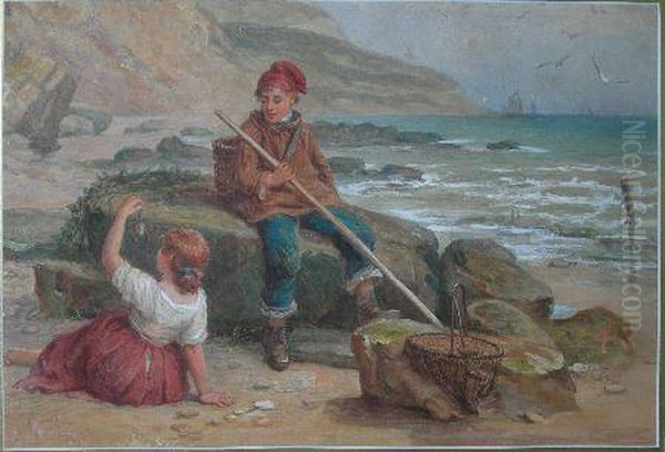 Crabbing Oil Painting by James William Cole