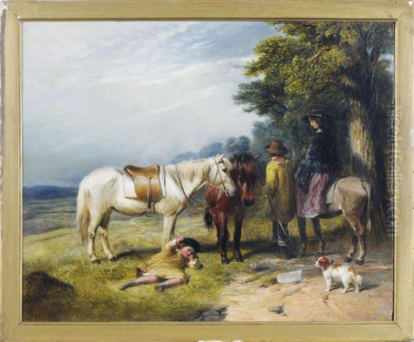 The Riding Lesson Oil Painting by James William Cole