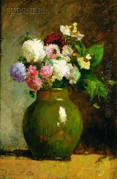 Still Life Of Flowers Oil Painting by Joseph Foxcroft Cole