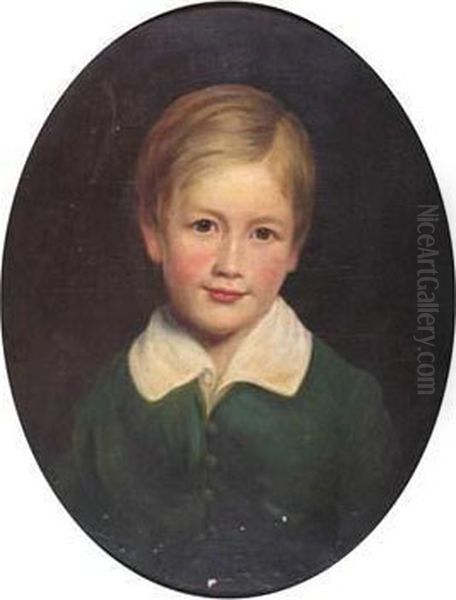 Portrait Of Henry Edward Williams Aged 7 Oil Painting by Solomon Cole