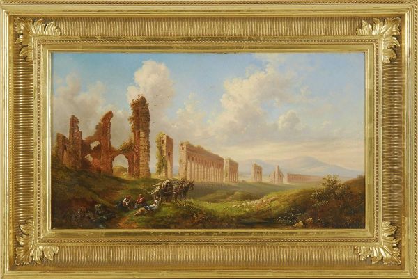 Italian Ruins Oil Painting by Thomas Cole