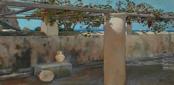 Capri Pergola Oil Painting by Charles Caryl Coleman