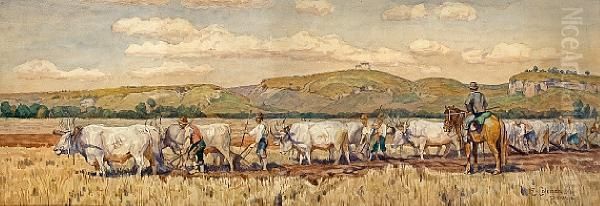 Plowing Oil Painting by Enrico Coleman