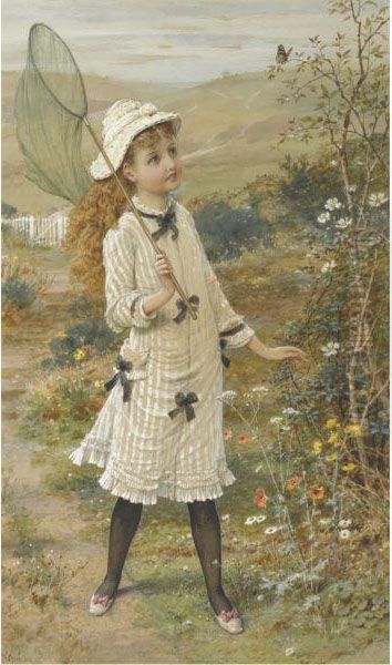 The Butterfly Catcher Oil Painting by William Stephen Coleman