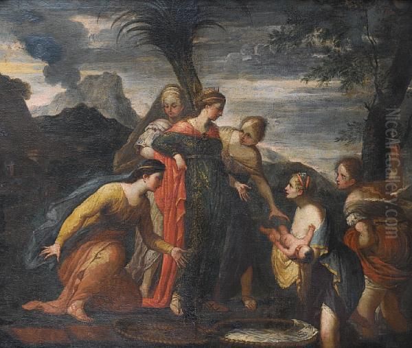 The Finding Of Moses Oil Painting by Giovanni Coli