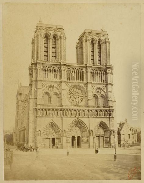 Notre-dame De Paris - Eglise Oil Painting by Auguste Hippolyte Collard