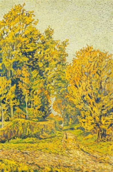 Paysage D'automne De Baccarat Oil Painting by Auguste Michel Colle