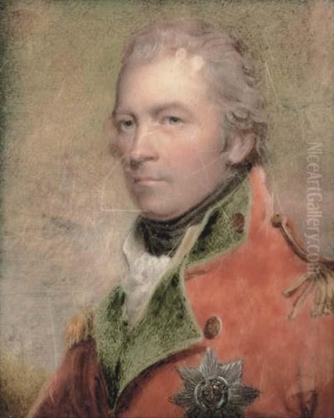 Charles Lennox, 4th Duke Of Richmond And Lennox Kg, In Scarlet Coat With Green Facings And Gold Epaulettes, Wearing The Breast-star Of The Order Of The Garter Oil Painting by Henry Collen