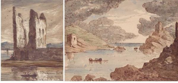 Topographic Views Of Lough Derg Andsurrounds, 1848-50 Oil Painting by William R. Collett