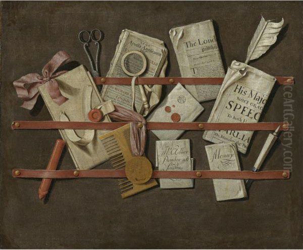 Trompe L'oeil Still Life Oil Painting by Edwart Collier