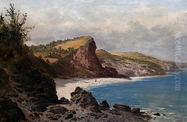 Babbacombe Bay, Devon Oil Painting by Arthur Bevan Collier