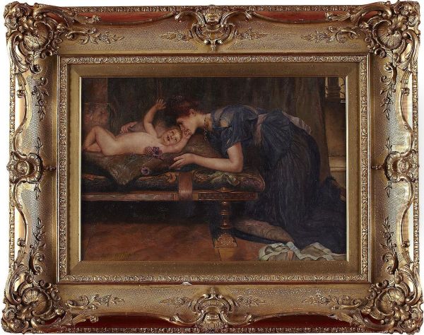 Maternal Cares Oil Painting by John Maler Collier