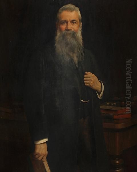 Portrait Of A Gentleman In His Library Oil Painting by John Maler Collier