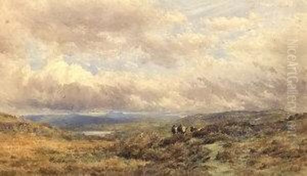 Cattle Grazing On The Moors Oil Painting by Thomas Collier