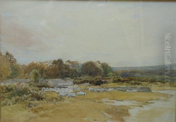 Suffolk Landscape With Sheep Oil Painting by Thomas Collier