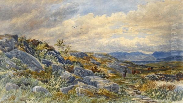 In The Mawddach Valley North Wales Oil Painting by Thomas Collier