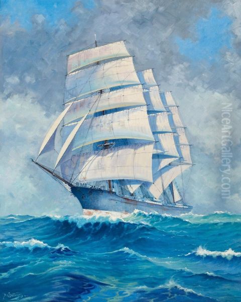 The Training Ship Abraham Rydberg Oil Painting by Alfred Collin