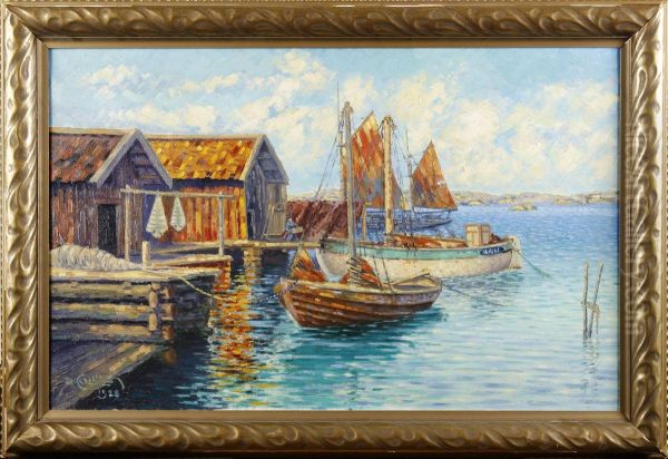 Sjobodar Fran Karringon Oil Painting by Alfred Collin