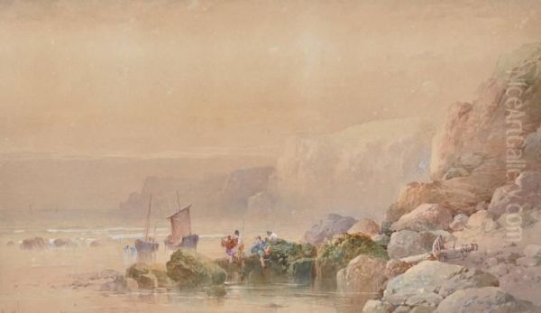 Watercolour, 
Coastal Scene Oil Painting by William Collingwood Smith