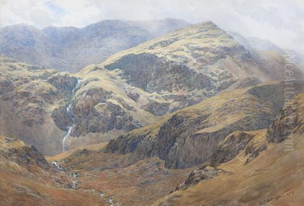 Raven Tor And Grey Crag, Coniston Oil Painting by William Gersham Collingwood