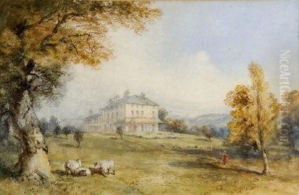 A Regency Country House Oil Painting by William Gersham Collingwood