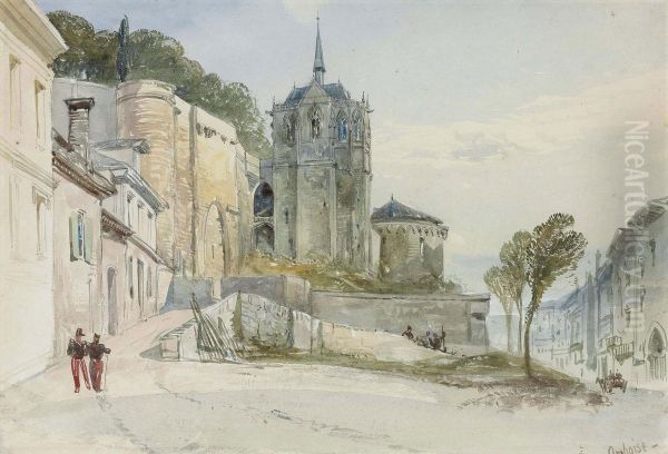 French Soldiers Outside The Chateau At Amboise Oil Painting by William Harding Collingwood-Smith