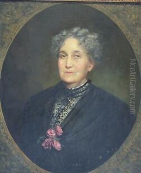 Half Length Portrait Of A Lady Oil Painting by Jennett Collins